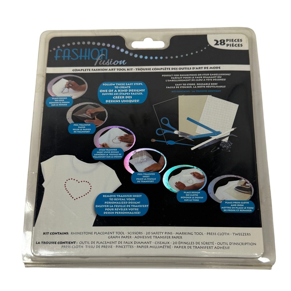 NEW Fashion Fusion Complete Fashion Art Tool Kit 28 Piece Rhinestone Stud‎ DIY